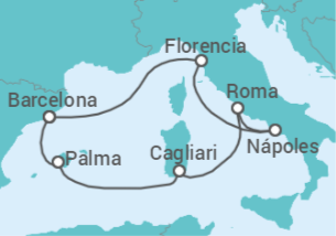 Itinerario del Crucero Mediterráneo al completo - NCL Norwegian Cruise Line