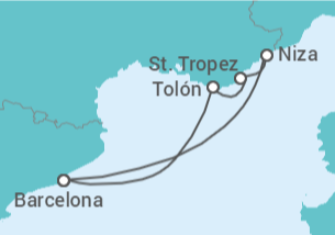 Itinerario del Crucero Francia, España - Azamara