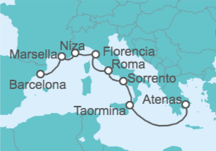 Itinerario del Crucero Italia, Francia - Azamara