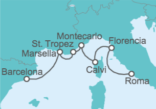 Itinerario del Crucero Francia, Mónaco, Italia - Azamara