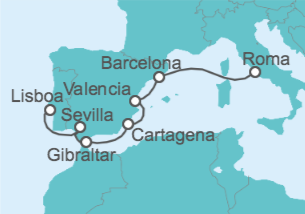 Itinerario del Crucero Mediterráneo y Atlántico - Azamara