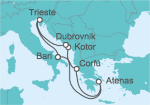 Itinerario del Crucero Italia, Grecia, Montenegro, Croacia - Costa Cruceros