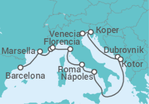 Itinerario del Crucero Desde Barcelona a Venecia - Oceania Cruises