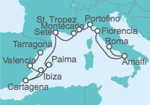 Itinerario del Crucero Desde Civitavecchia (Roma) a Barcelona - Oceania Cruises