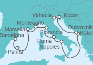 Itinerario del Crucero Desde Barcelona a Venecia - Oceania Cruises