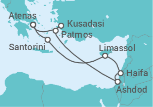 Itinerario del Crucero Turquía, Grecia,  Chipre - NCL Norwegian Cruise Line