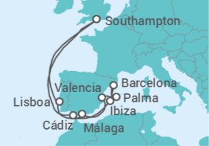Itinerario del Crucero España, Portugal - Royal Caribbean
