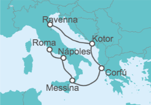 Itinerario del Crucero Italia, Grecia, Montenegro - Royal Caribbean