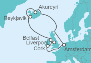 Itinerario del Crucero Islandia, Reino Unido - Royal Caribbean