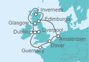 Itinerario del Crucero Reino Unido, Irlanda, Guernsey - Royal Caribbean