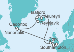 Itinerario del Crucero Islandia - Princess Cruises