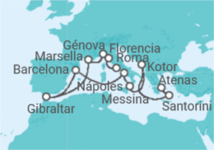 Itinerario del Crucero Desde Pireo (Atenas) a Civitavecchia (Roma) - Princess Cruises