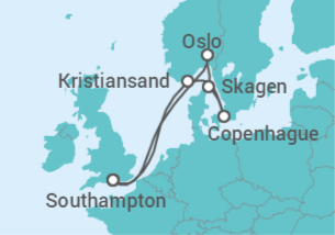 Itinerario del Crucero Dinamarca, Noruega - Princess Cruises