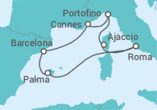 Itinerario del Crucero Francia, Italia, España - Celebrity Cruises