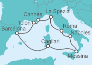 Itinerario del Crucero Italia, Francia, España - Celebrity Cruises