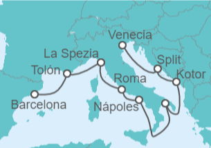 Itinerario del Crucero Croacia, Montenegro, Italia, Francia - Celebrity Cruises