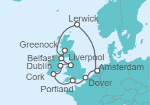 Itinerario del Crucero Reino Unido, Irlanda - Celebrity Cruises