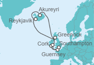 Itinerario del Crucero Guernsey, Islandia, Reino Unido - Celebrity Cruises