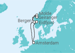 Itinerario del Crucero Noruega - Holland America Line
