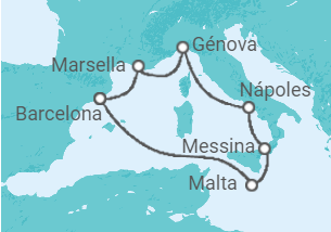 Itinerario del Crucero Francia, Italia, Malta - MSC Cruceros