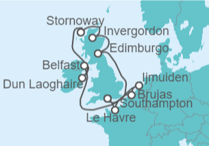 Itinerario del Crucero Islas Britanicas y Amsterdam - NCL Norwegian Cruise Line