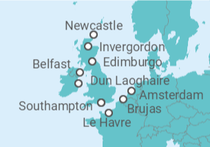 Itinerario del Crucero Islas Britanicas: Irlanda y Escocia - NCL Norwegian Cruise Line
