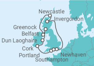 Itinerario del Crucero Islas Británicas - NCL Norwegian Cruise Line