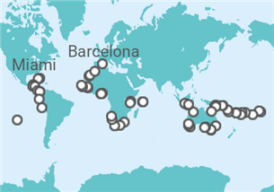 Itinerario del Crucero Vuelta al mundo 2023 Seabourn - Seabourn