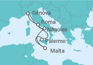 Itinerario del Crucero Italia, Malta - MSC Cruceros