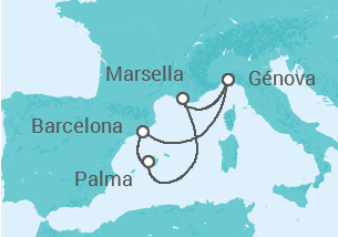 Itinerario del Crucero España, Francia, Italia - MSC Cruceros