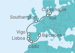 Itinerario del Crucero España, Portugal, Reino Unido, Alemania - MSC Cruceros