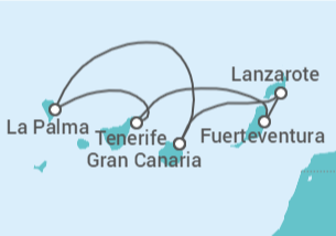 Itinerario del Crucero Islas Canarias - AIDA