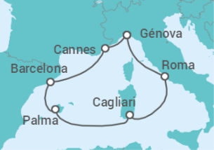 Itinerario del Crucero Italia, España, Francia TI - MSC Cruceros