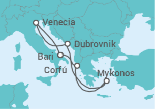 Itinerario del Crucero Italia, Grecia, Croacia - MSC Cruceros