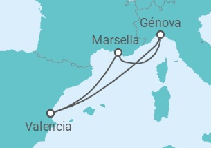 Itinerario del Crucero España, Francia TI - MSC Cruceros