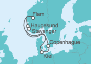 Itinerario del Crucero Fiordos Noruegos - Costa Cruceros