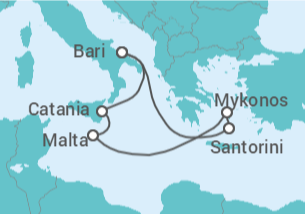 Itinerario del Crucero De la pizzica al sirtaki - Costa Cruceros