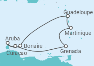 Itinerario del Crucero Aruba, Curaçao, Martinica - Costa Cruceros