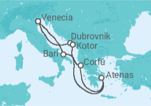 Itinerario del Crucero Grecia, Montenegro, Croacia, Italia - Costa Cruceros