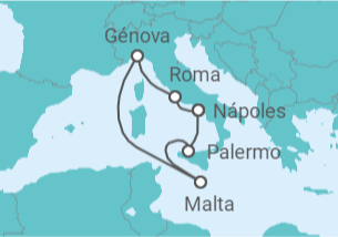 Itinerario del Crucero Italia, Malta - MSC Cruceros