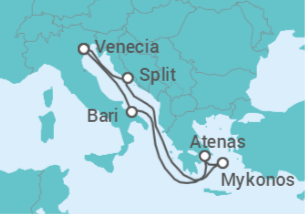Itinerario del Crucero Italia, Grecia, Croacia - MSC Cruceros