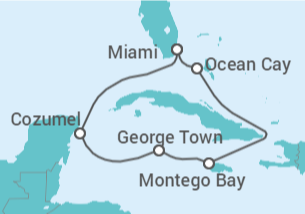Itinerario del Crucero México, Islas Caimán, Jamaica TI - MSC Cruceros