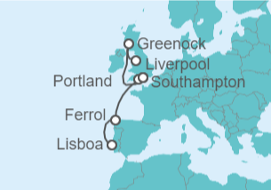 Itinerario del Crucero Reino Unido, España - MSC Cruceros