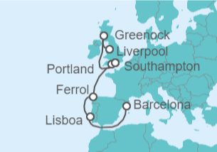 Itinerario del Crucero Reino Unido, España, Portugal - MSC Cruceros