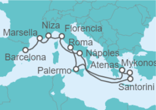 Itinerario del Crucero Italia, Grecia, Francia - Disney Cruise Line
