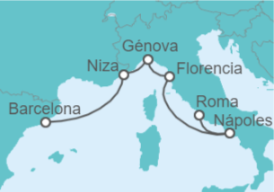 Itinerario del Crucero Francia, Italia - Disney Cruise Line