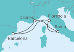 Itinerario del Crucero Mediterráneo Mágico - Disney Cruise Line