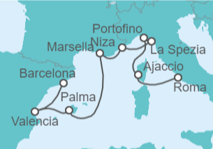 Itinerario del Crucero Francia, Italia, España - Celebrity Cruises