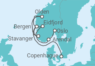 Itinerario del Crucero Noruega - Azamara