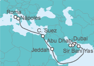 Itinerario del Crucero Emiratos Árabes, Omán, Italia - MSC Cruceros